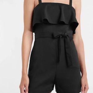 Black Ruffle Top Romper
